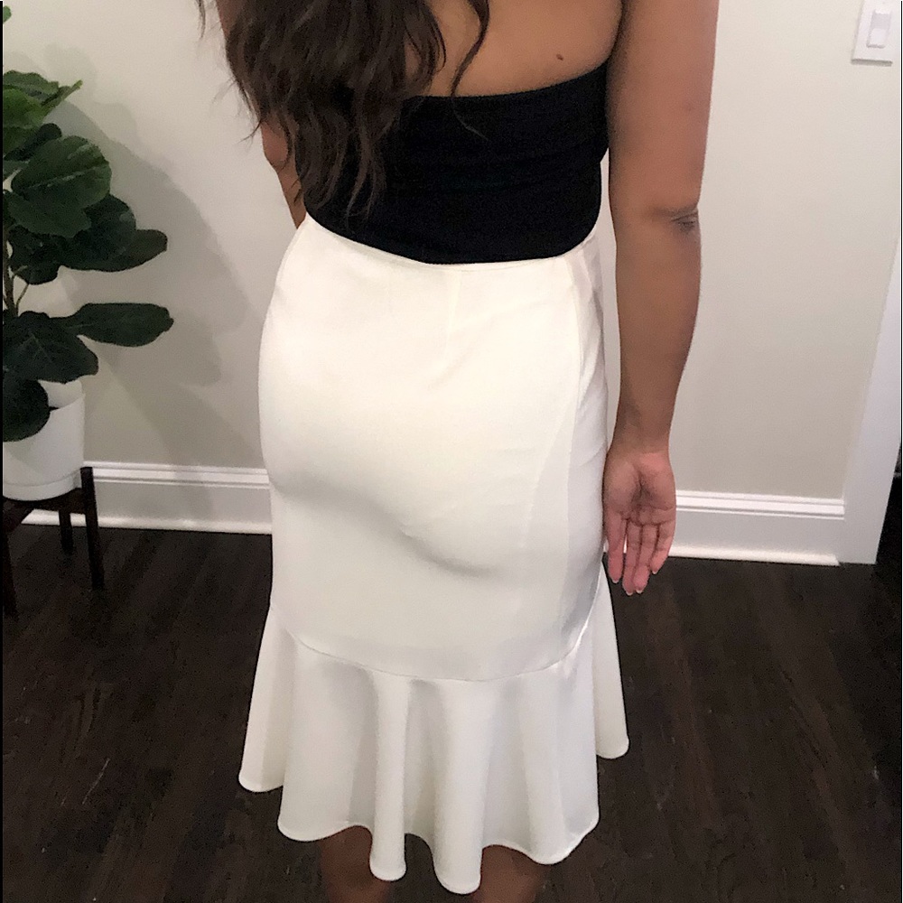 White Vintage Inspired Flared Skirt